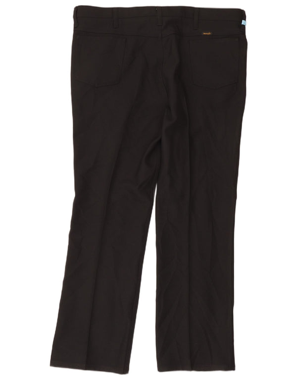 Wrangler Mens Straight Casual Trousers W42 L32 Black Polyester