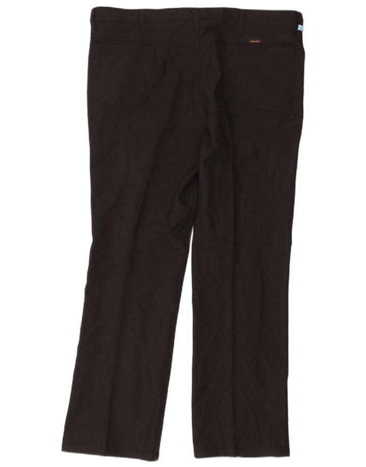 Wrangler Mens Straight Casual Trousers W42 L32 Black Polyester