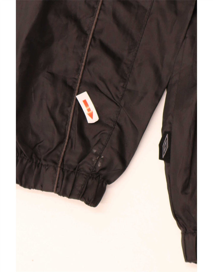 Umbro Boys Hooded Rain Jacket 11-12 Years Large Black Polyester