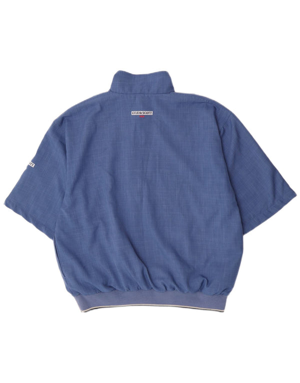 Lyle & Scott Mens Short Sleeve Zip Neck Pullover Tracksuit Top Medium Blue