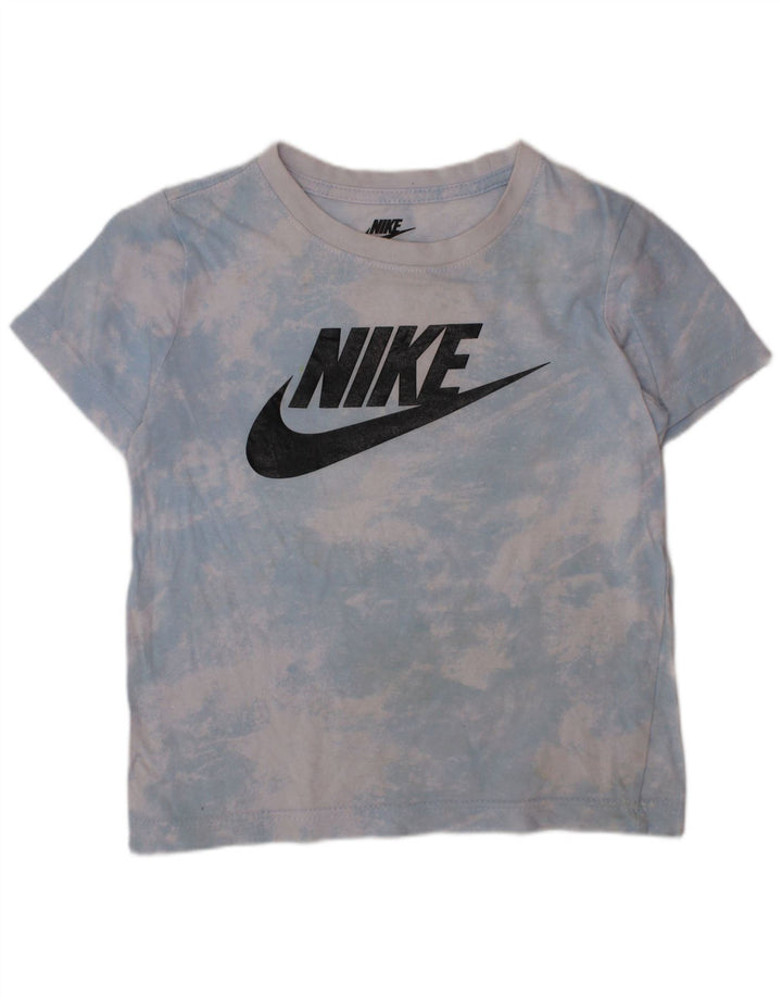 NIKE Boys Graphic T-Shirt Top 4-5 Years Small Blue Tie Dye