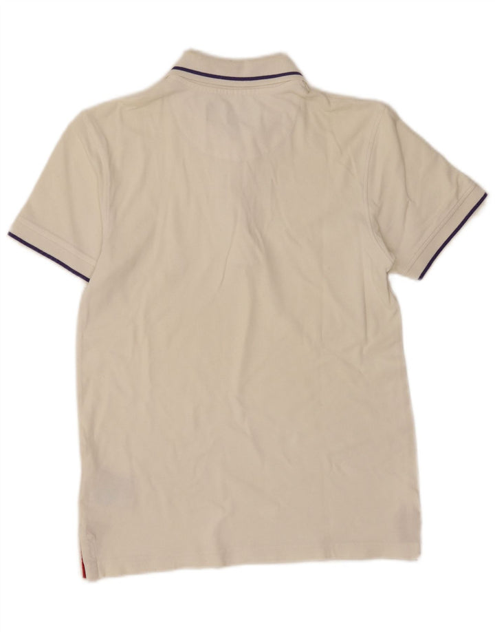 Refrigue Mens Polo Shirt Small White Cotton