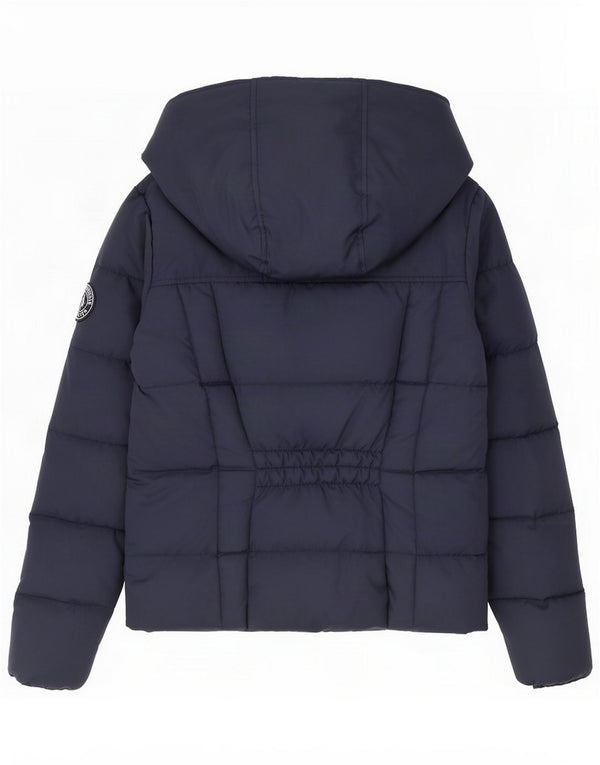 Abercrombie & Fitch Womens Hooded Padded Jacket UK 10 Small Navy Blue