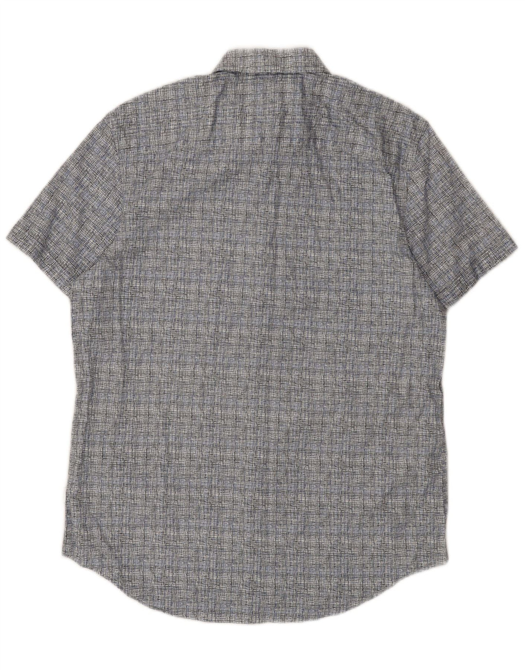 Calvin Klein Mens Short Sleeve Shirt Medium Blue Check Cotton