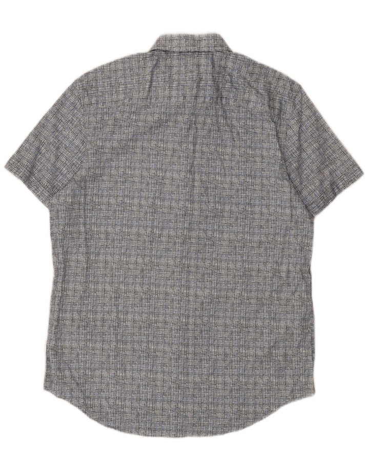 Calvin Klein Mens Short Sleeve Shirt Medium Blue Check Cotton