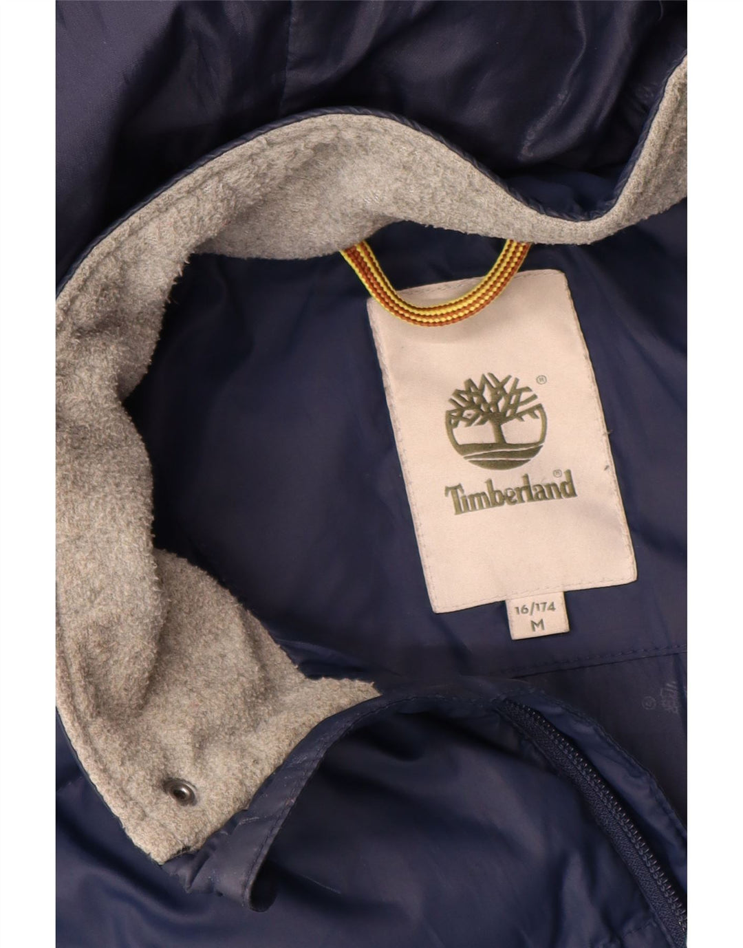 TIMBERLAND Boys Hooded Padded Jacket 15-16 Years Medium Navy Blue