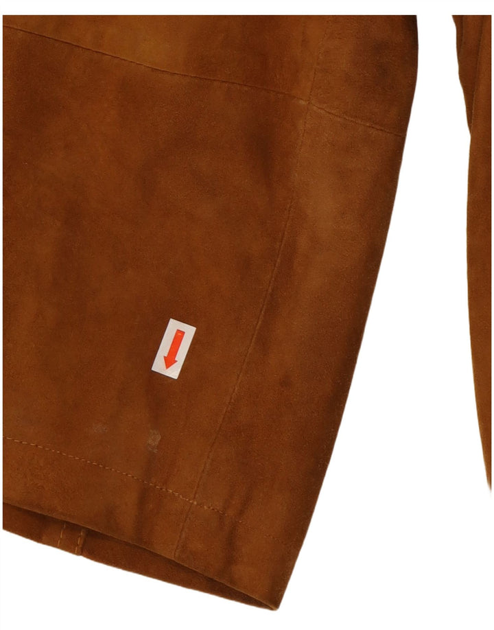 Vintage Mens Suede Jacket IT 46 Small Brown Leather Classic