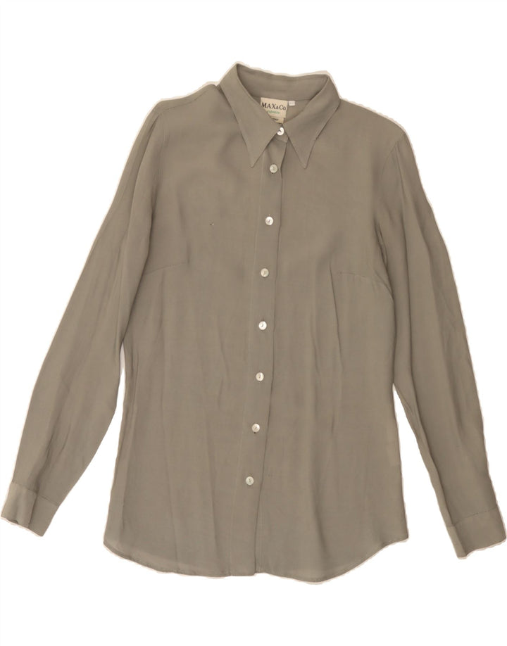 MAX & CO. Womens Shirt IT 46 Large Grey Viscose Vintage Max & Co. and Second-Hand Max & Co. from Messina Hembry 