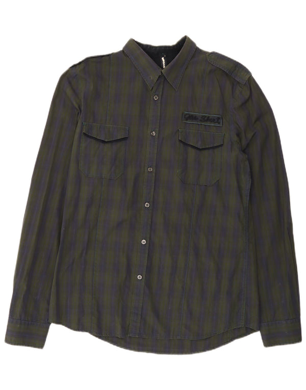 Gas Mens Military Shirt XL Multicoloured Check Cotton