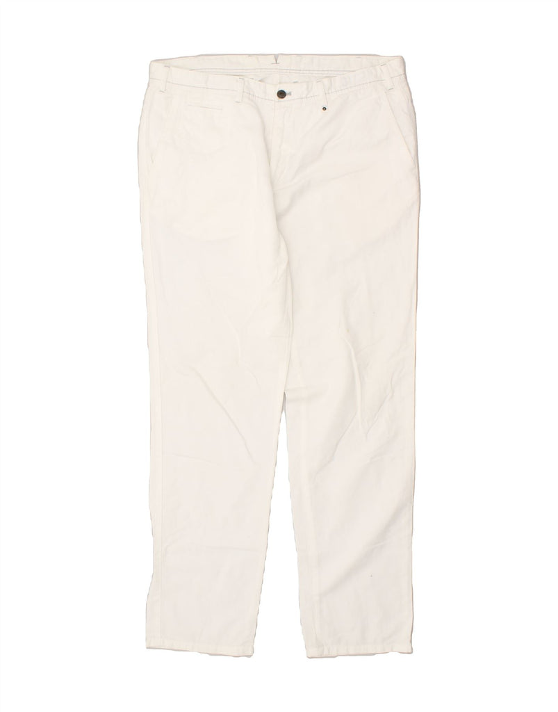 MASSIMO DUTTI Mens Straight Chino Trousers EU 48 Medium W38 L34  White | Vintage Massimo Dutti | Thrift | Second-Hand Massimo Dutti | Used Clothing | Messina Hembry 