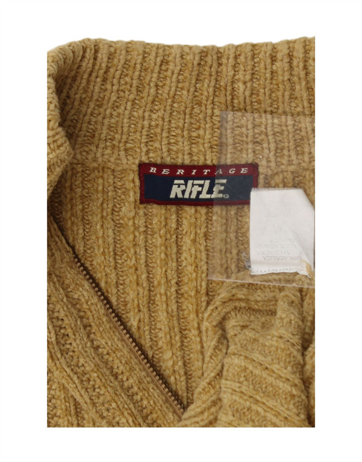 RIFLE Mens Heritage Zip Neck Jumper Sweater Medium Beige Acrylic Vintage Rifle and Second-Hand Rifle from Messina Hembry 