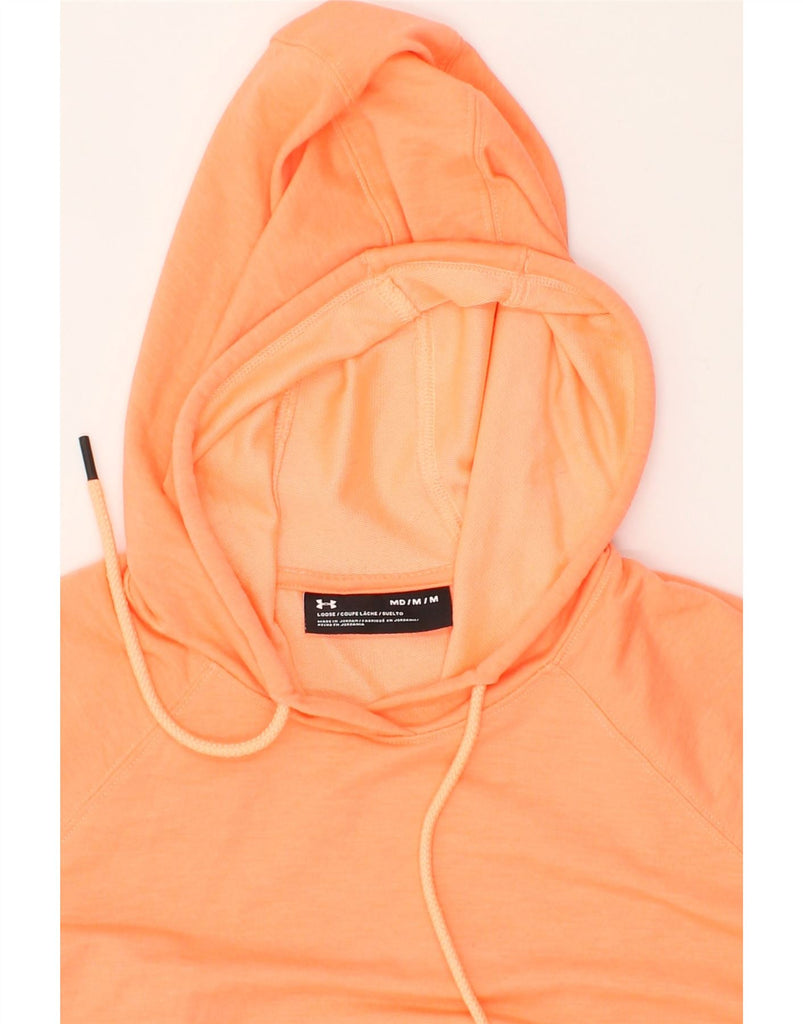 UNDER ARMOUR Womens Hoodie Jumper UK 14 Medium Orange Polyester | Vintage Under Armour | Thrift | Second-Hand Under Armour | Used Clothing | Messina Hembry 