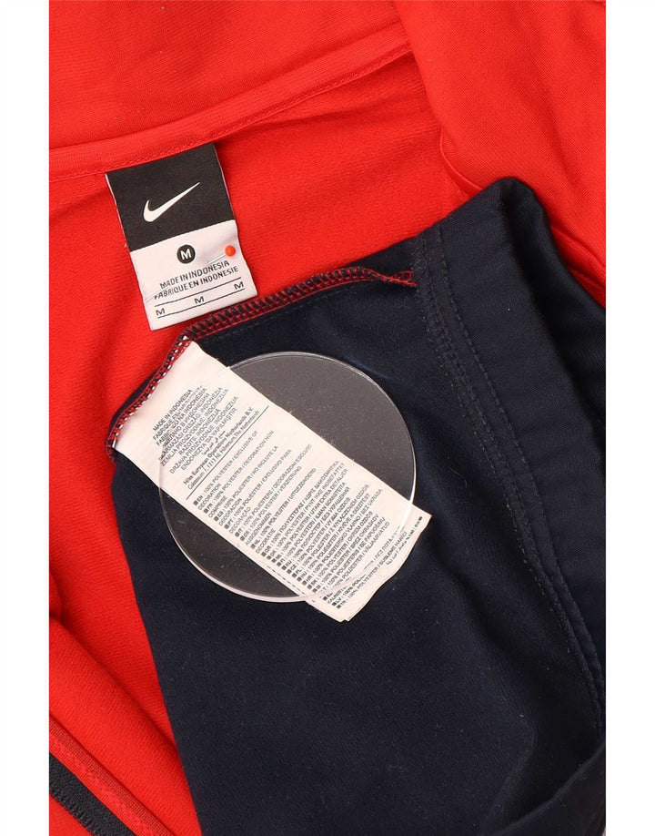 Nike Mens Tracksuit Top Jacket Medium Red Colourblock Polyester