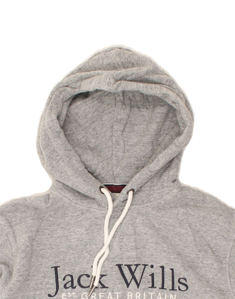 JACK WILLS Mens Graphic Hoodie Jumper Medium Grey Cotton | Vintage Jack Wills | Thrift | Second-Hand Jack Wills | Used Clothing | Messina Hembry 