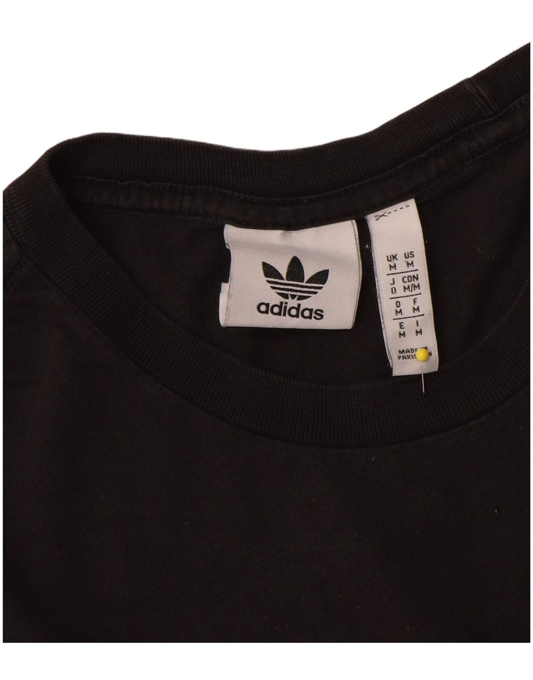 Adidas Mens T-Shirt Top Medium Black Cotton
