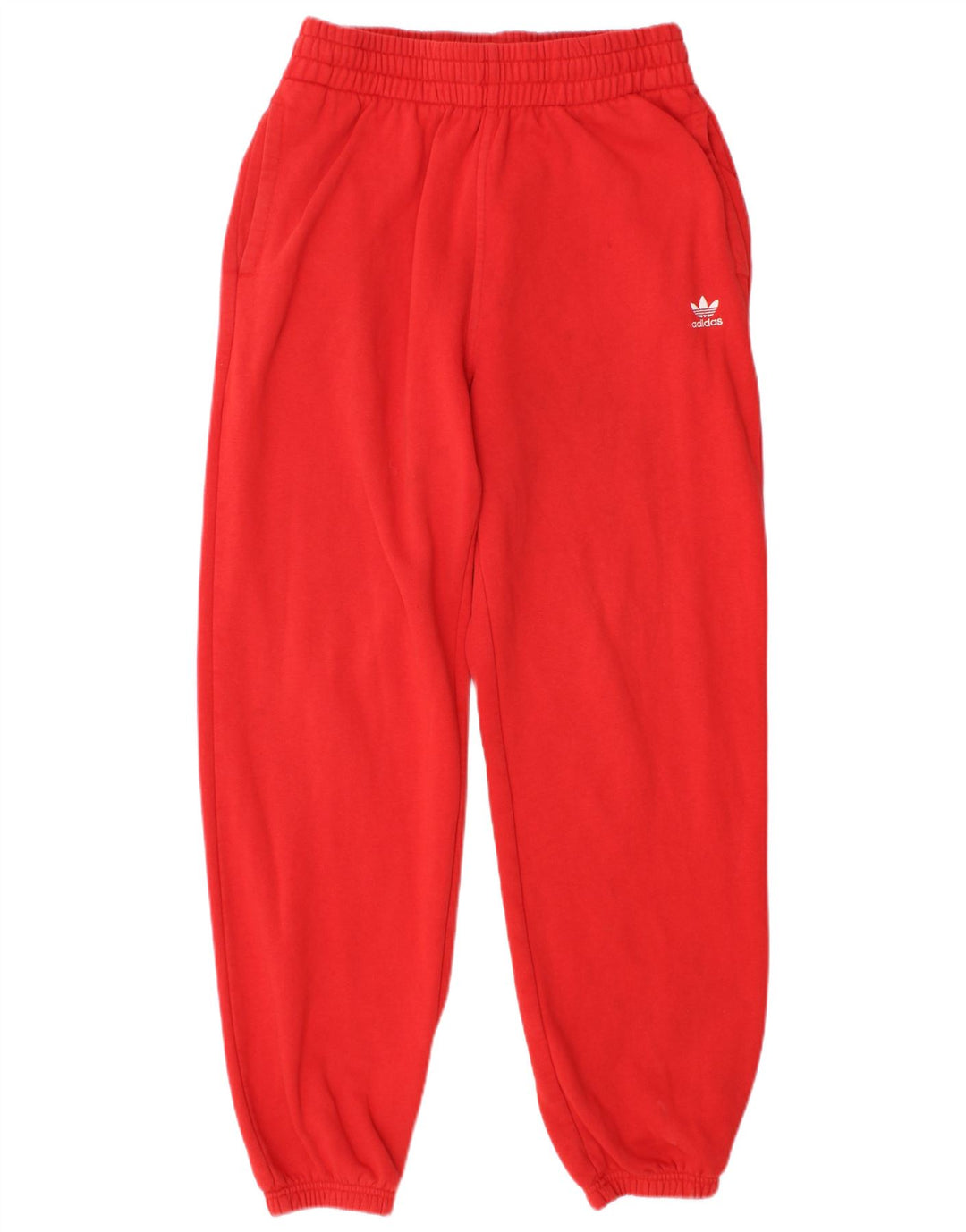 ADIDAS Womens Tracksuit Trousers Joggers UK 12 Medium Red Cotton
