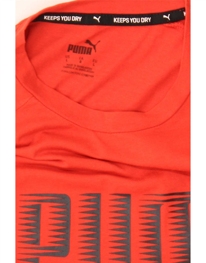 Puma Mens Graphic T-Shirt Top Large Red