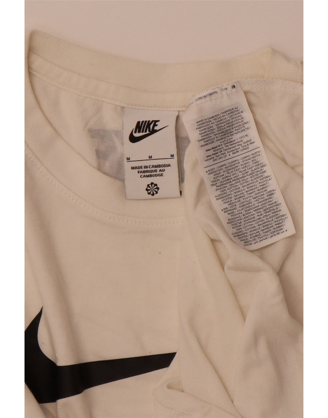 Nike Mens Graphic T-Shirt Top Medium White Cotton