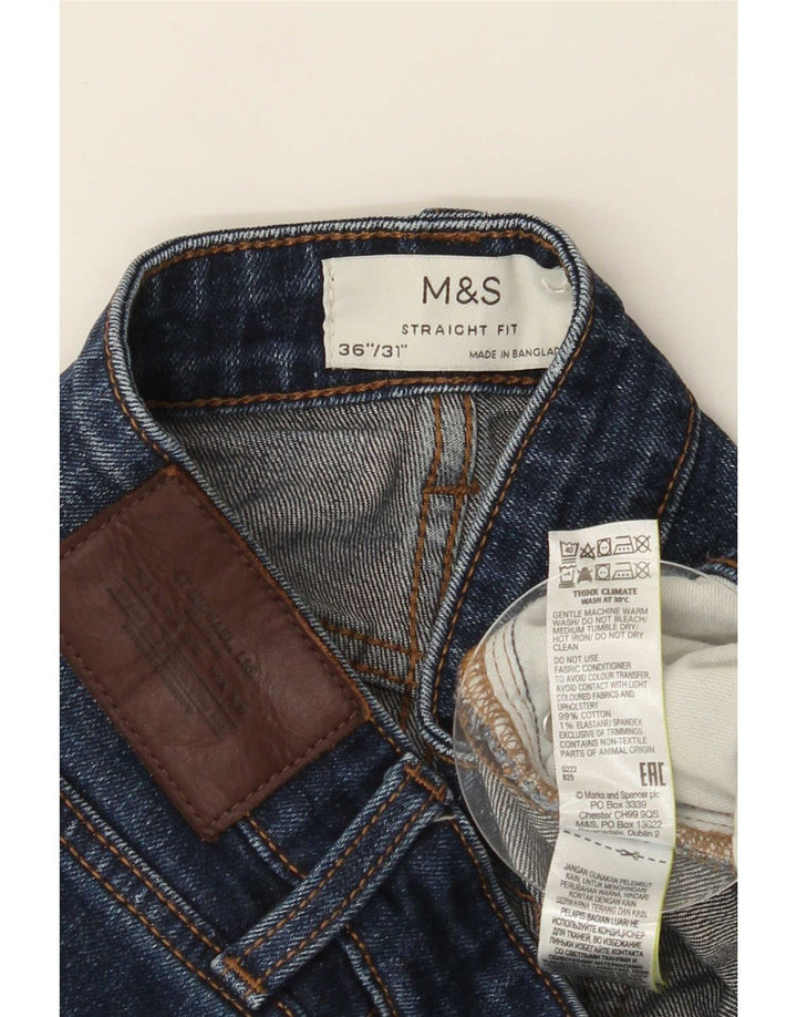 Marks & Spencer Mens Straight Jeans W36 L27 Blue Cotton