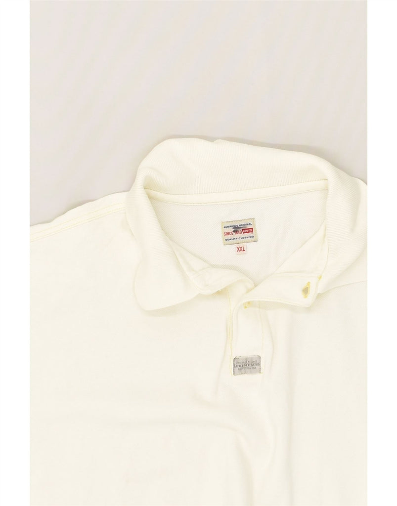 LEVI'S Mens Polo Shirt 2XL Off White Cotton | Vintage Levi's | Thrift | Second-Hand Levi's | Used Clothing | Messina Hembry 