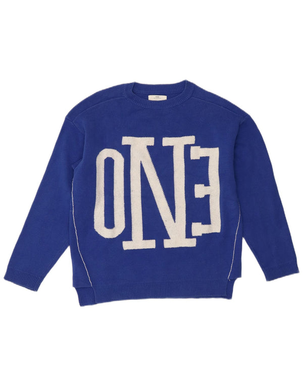 Zara Boys Graphic Crew Neck Jumper Sweater 11-12 Years Blue