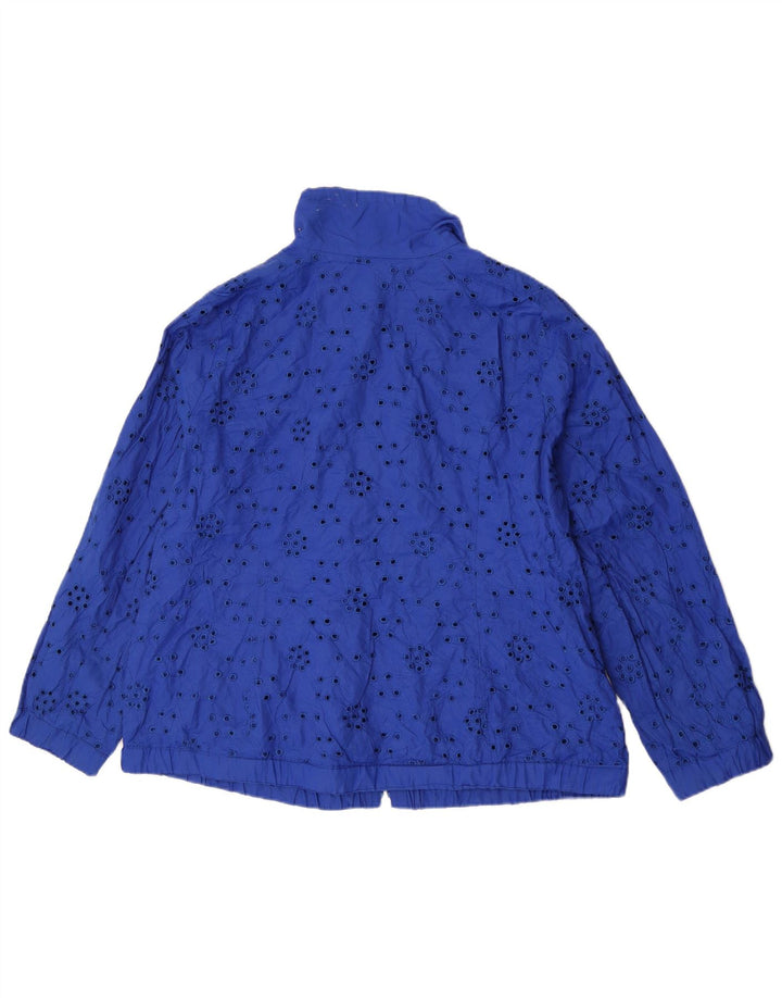 Laura Ashley Womens Bomber Jacket UK 20 2XL Blue Cotton