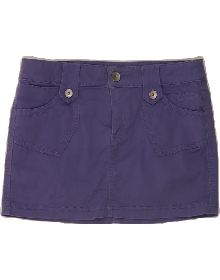 BENETTON Womens Mini Skirt IT 42 Medium W32  Purple Cotton Vintage Benetton and Second-Hand Benetton from Messina Hembry 