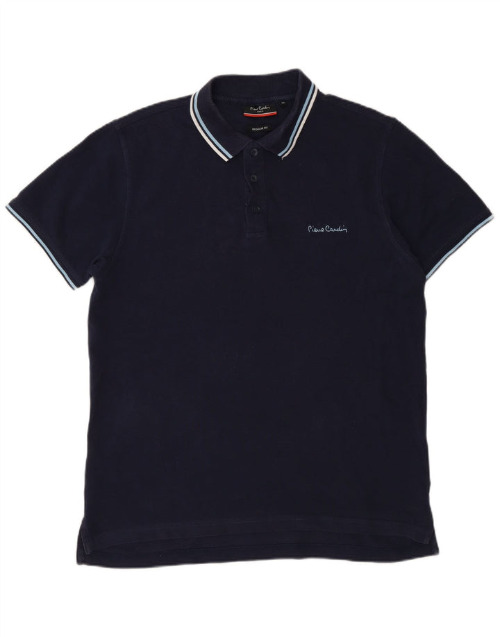 Pierre Cardin Mens Regular Fit Polo Shirt Medium Navy Blue Cotton