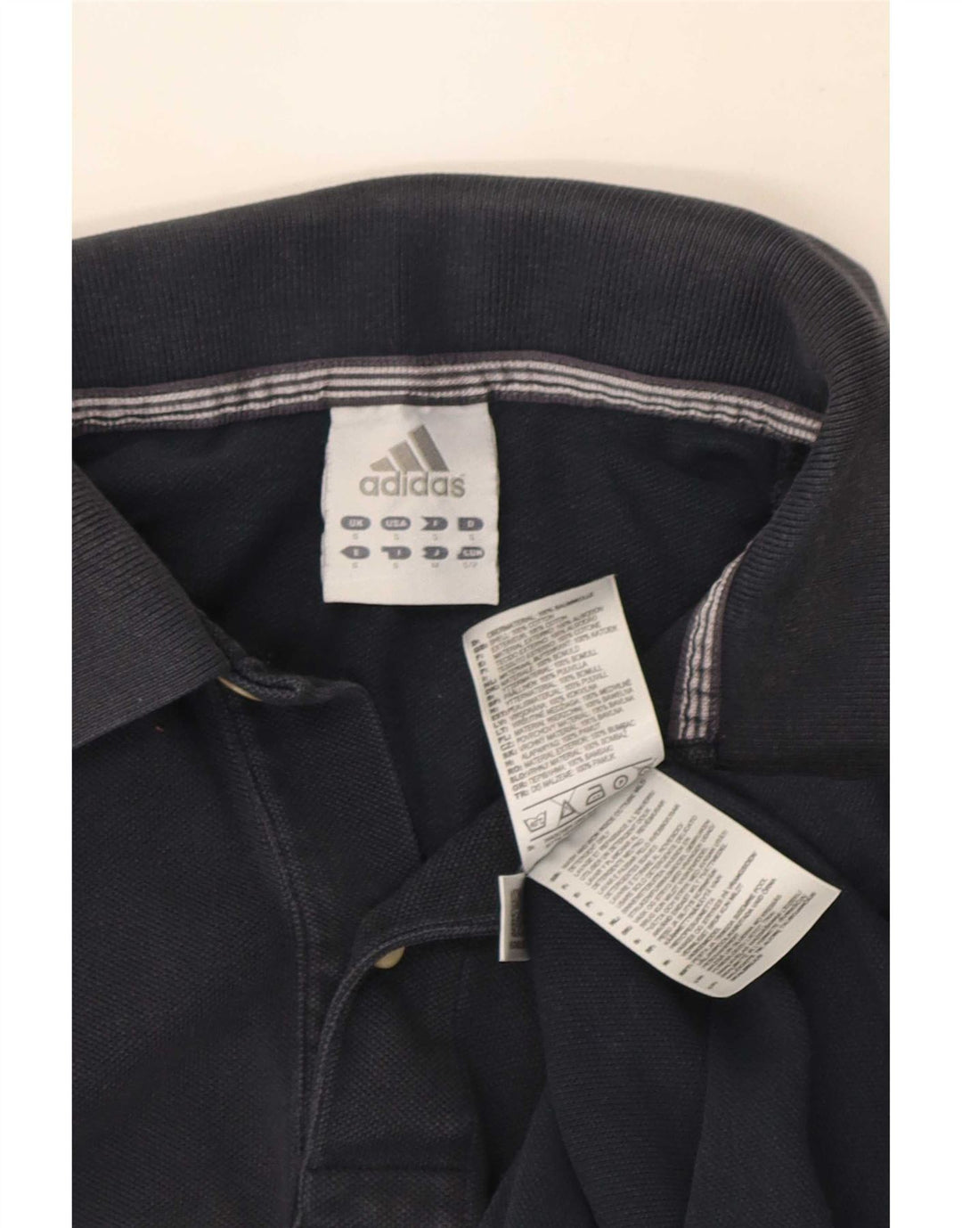 Adidas Mens Polo Shirt Small Navy Blue Cotton