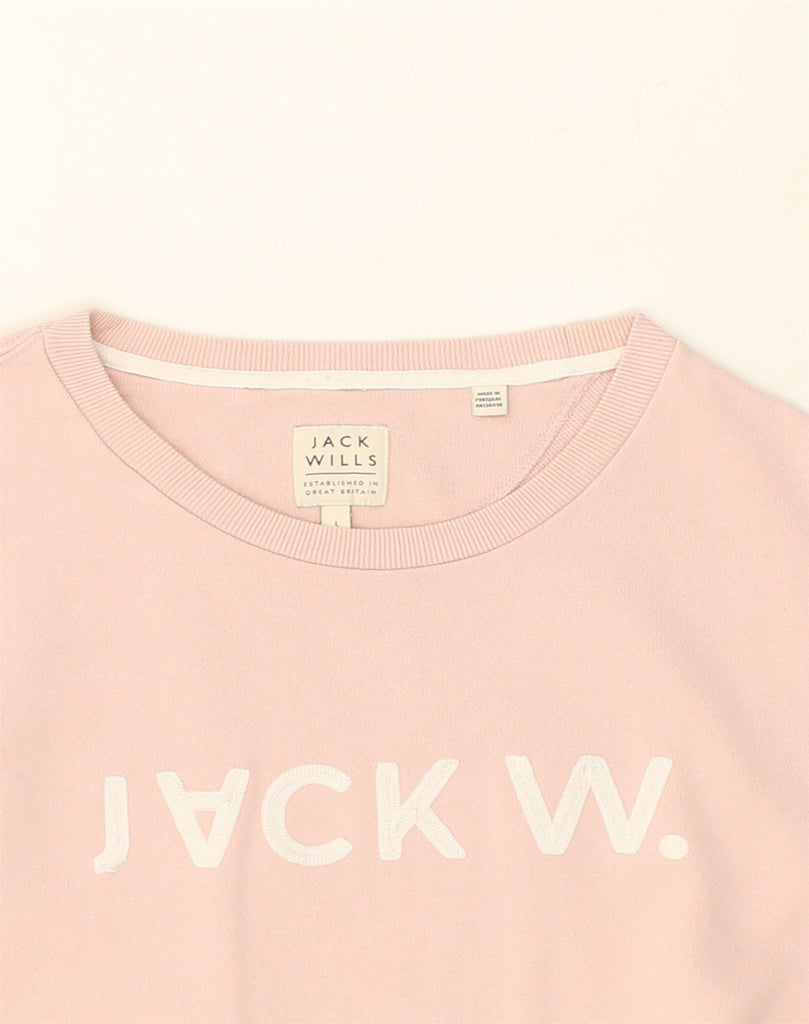 JACK WILLS Mens Graphic Sweatshirt Jumper Large Beige Cotton | Vintage Jack Wills | Thrift | Second-Hand Jack Wills | Used Clothing | Messina Hembry 