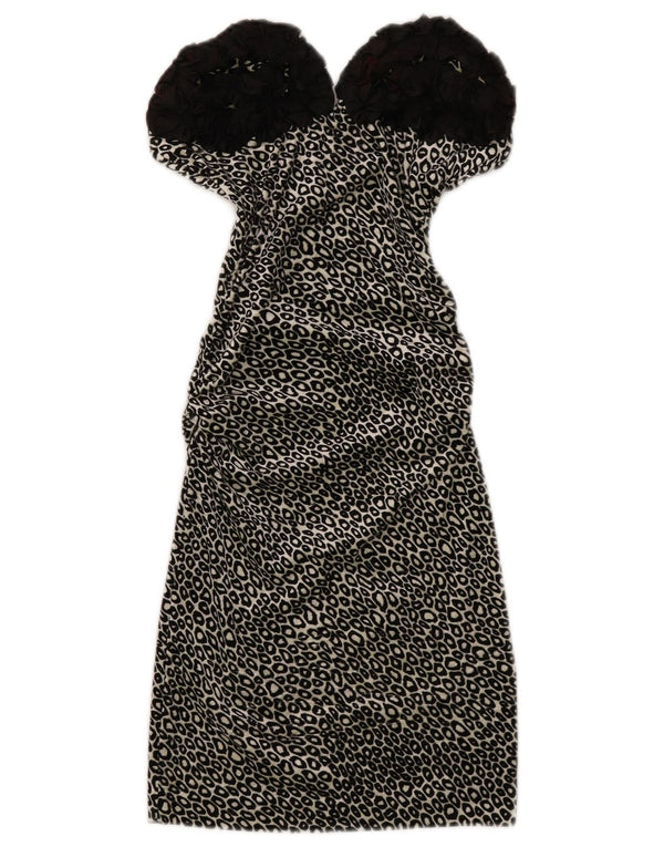 Ritmo di Perla Womens Bodycon Dress IT 44 Medium Black Animal Print