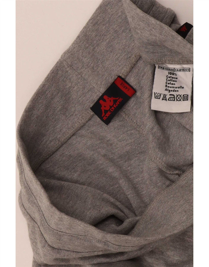 Kappa Womens Tracksuit Trousers UK 14 Large Grey Cotton