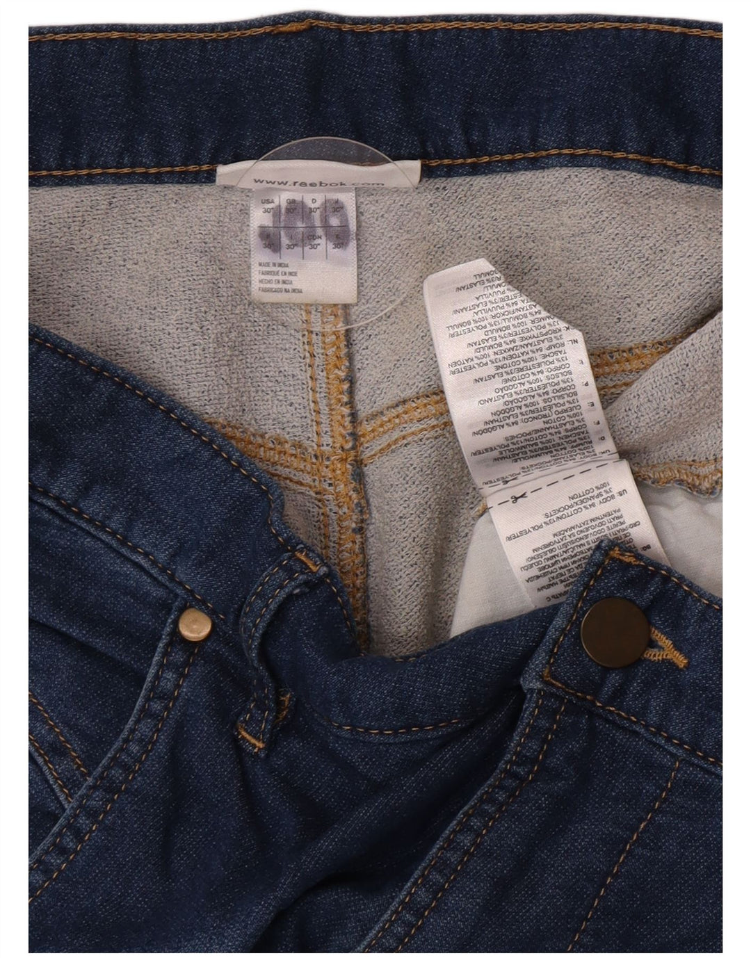 Reebok Womens Skinny Jeans W30 L29 Blue Cotton