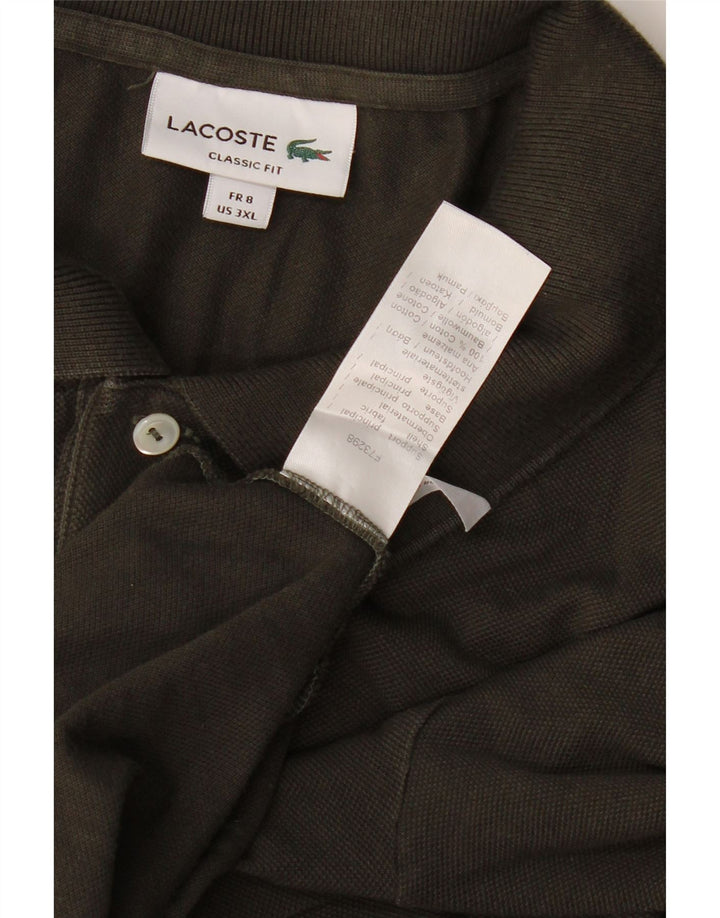 Lacoste Mens Classic Fit Polo Shirt Size 8 3XL Khaki Cotton