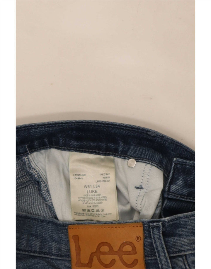 Lee Mens Luke Slim Jeans W31 L34 Blue Cotton