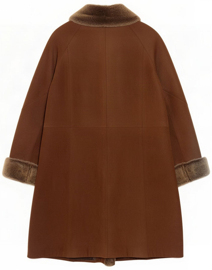 Elements Womens Leather Coat EU 38 Medium Brown