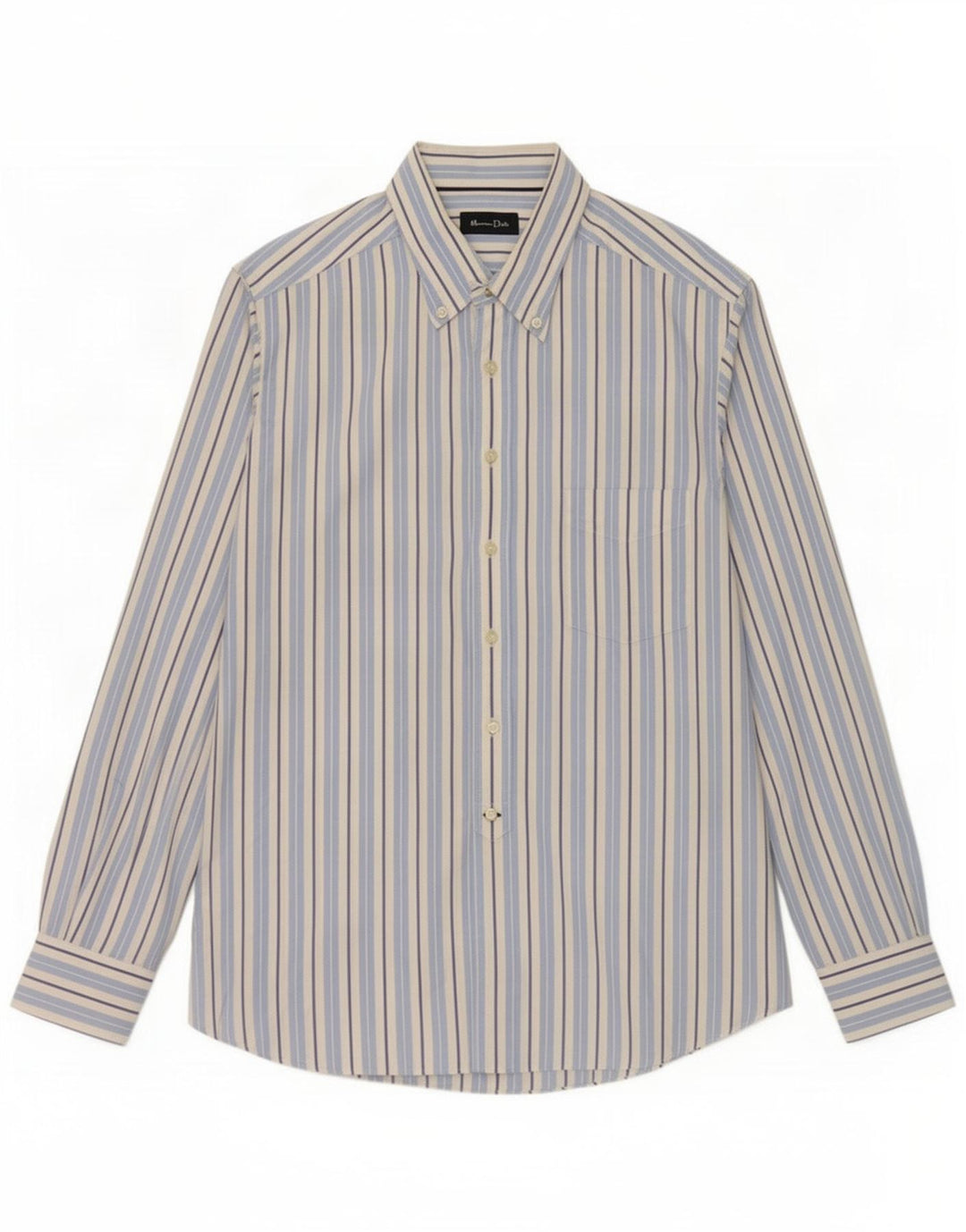 Massimo Dutti Mens Shirt XL Blue Pinstripe
