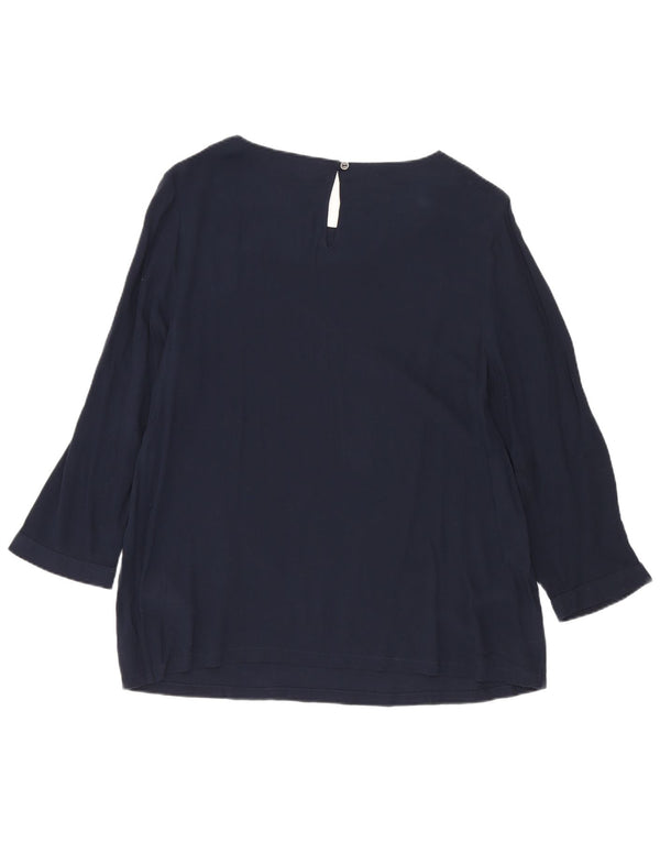 White Stuff Womens 3/4 Sleeve Blouse Top UK 10 Small Navy Blue Spotted