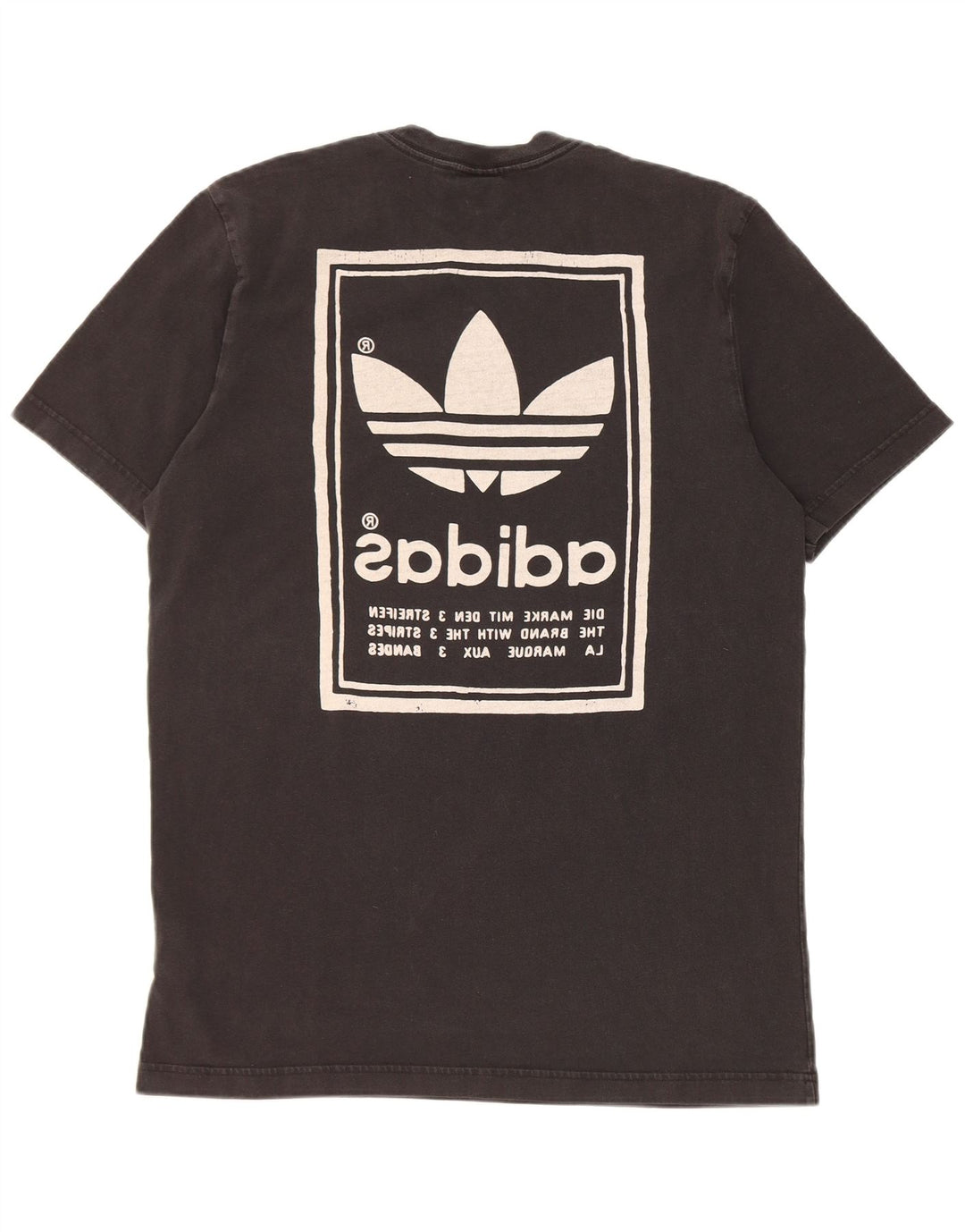 Adidas Mens Graphic T-Shirt Top Medium Black Cotton