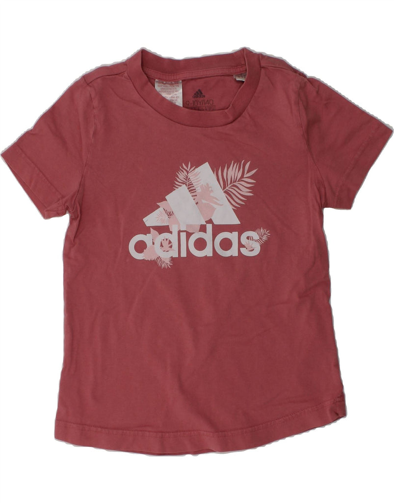 ADIDAS Girls Graphic T-Shirt Top 9-10 Years Pink Cotton | Vintage Adidas | Thrift | Second-Hand Adidas | Used Clothing | Messina Hembry 