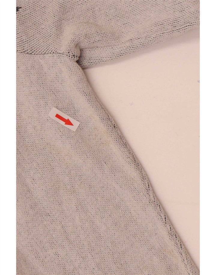 Zara Mens Graphic Boat Neck Jumper Sweater Medium Grey Cotton