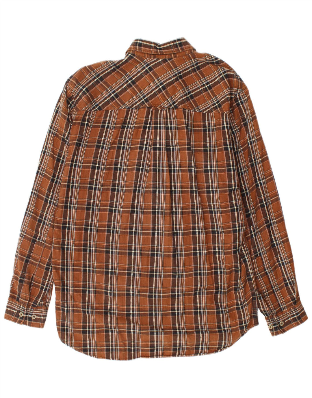 Marlboro Classics Mens Flannel Shirt Medium Brown Check Cotton
