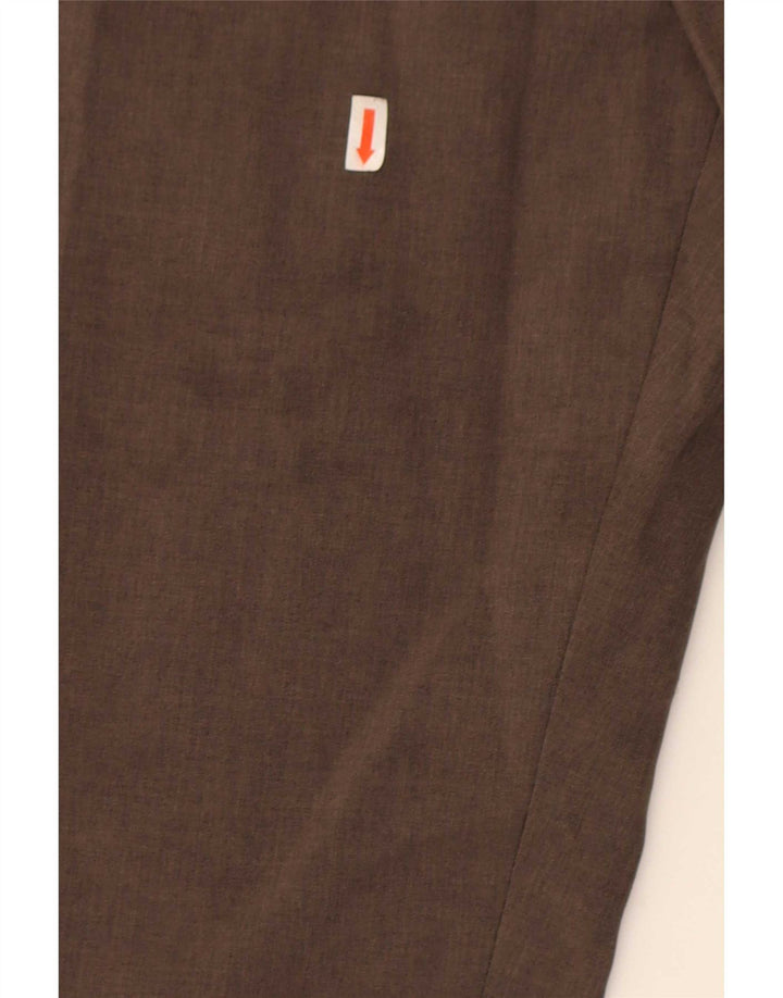 Farah Mens Straight Chino Trousers W40 L31 Brown Polyester