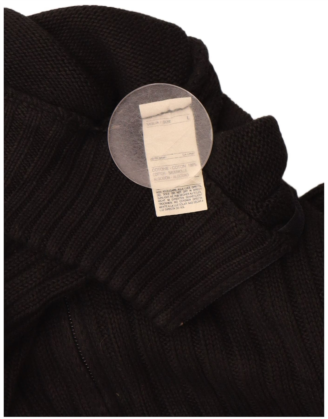 BENETTON Womens Cardigan Sweater UK 16 Large Black Cotton