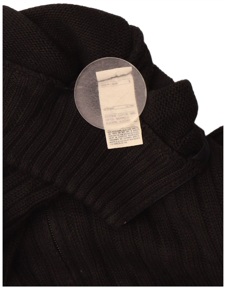 BENETTON Womens Cardigan Sweater UK 16 Large Black Cotton