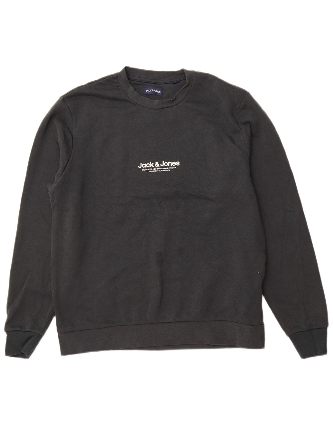 JACK & JONES Mens Sweatshirt Jumper Large Grey Cotton