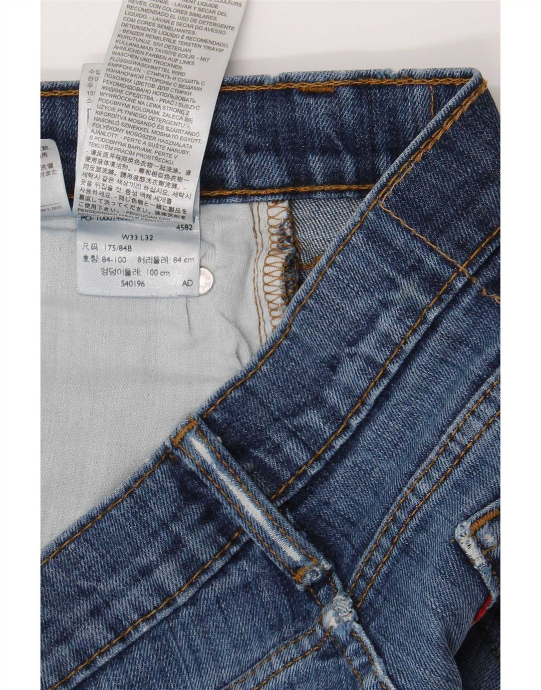 Levi's Mens Slim Jeans W33 L32 Blue Cotton