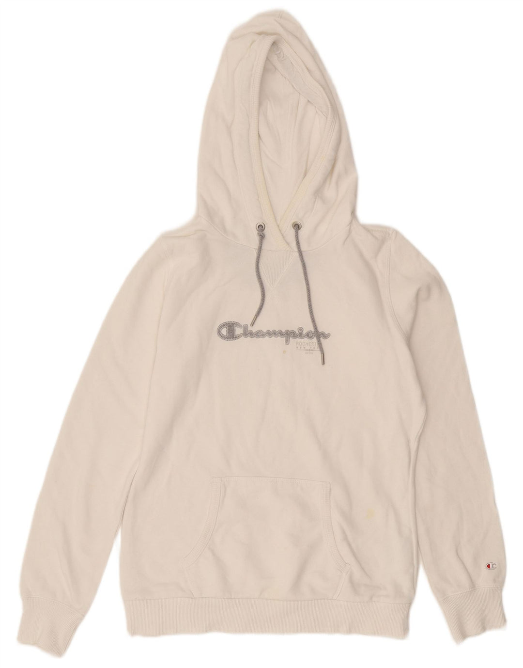 CHAMPION Womens Heritage Classics Graphic Hoodie Jumper UK 14 Medium White