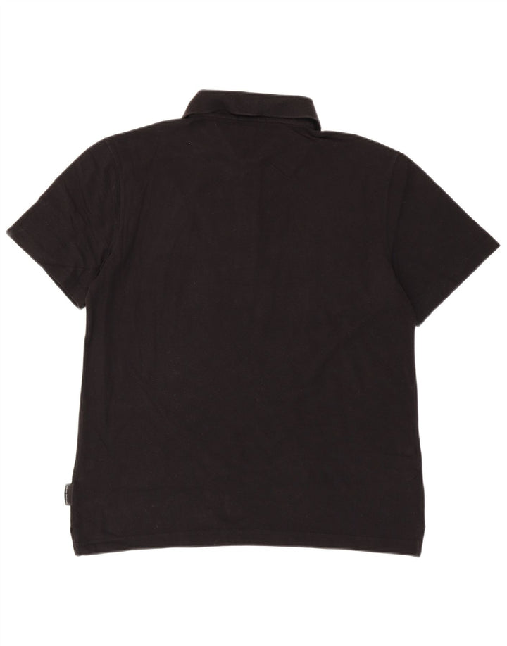 Sergio Tacchini Mens Polo Shirt IT 50 Medium Black Cotton