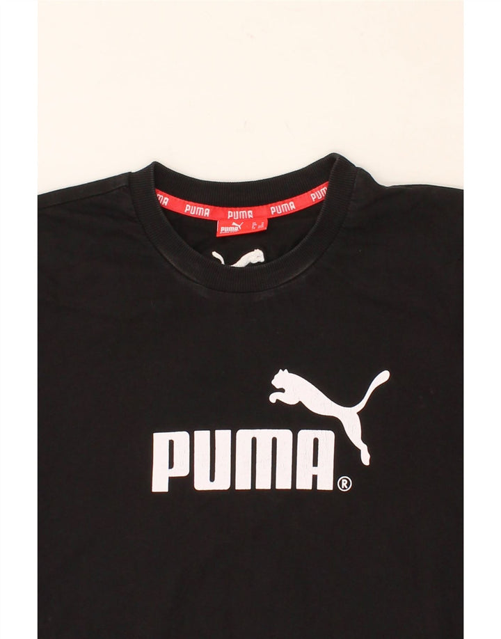 PUMA Mens Graphic T-Shirt Top Medium Black Cotton Vintage Puma and Second-Hand Puma from Messina Hembry 